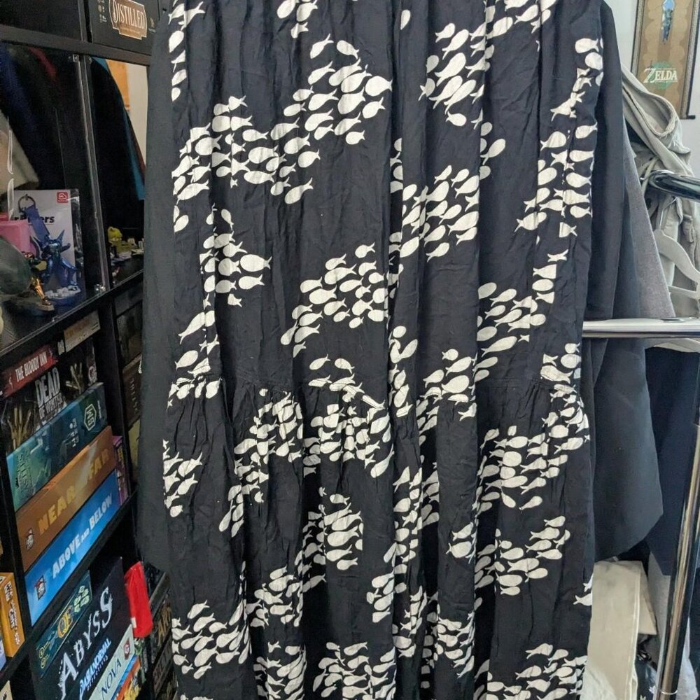 Celina Black & White Wide Leg Beach Pants "Free Size"